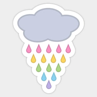 Raining Rainbow Rain Cloud Sticker